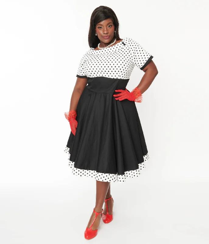  Women's Clothing For Everyday WearDolly & Dotty White & Black Polka Dot Retro Swing Dress Women's Clothing For Everyday Wear