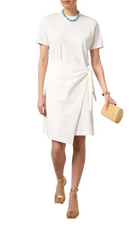  Fashion-forward Women's WearSide Tie Dress In Off-White Fashion-forward Women's Wear