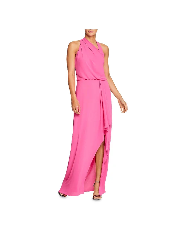  Women's Outerwear ApparelWomens Asymmetric Hem Halter Evening Dress Women's Outerwear Apparel