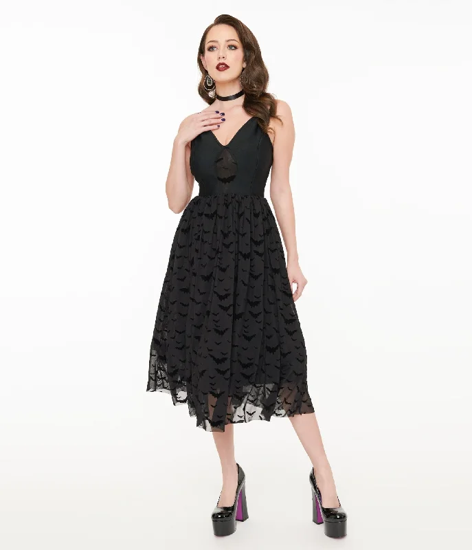  Fashionable Dresses for WomenWitchwood Bags Black Velvet Bat Fit & Flare Dress Fashionable Dresses for Women