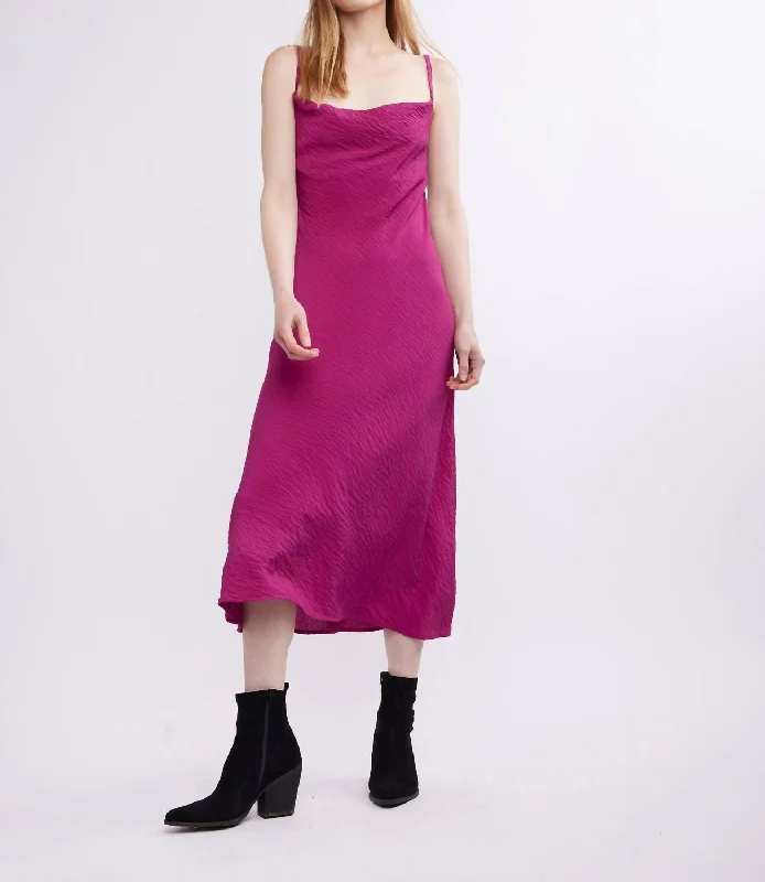  Exclusive DiscountNorah Midi Slip Dress In Magenta Exclusive Discount