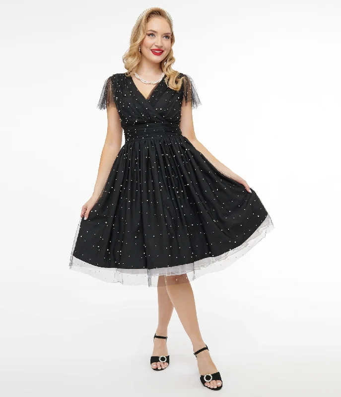  Outfits For GirlsMagnolia Place 1950s Black Faux Pearl Swing Dress Outfits For Girls