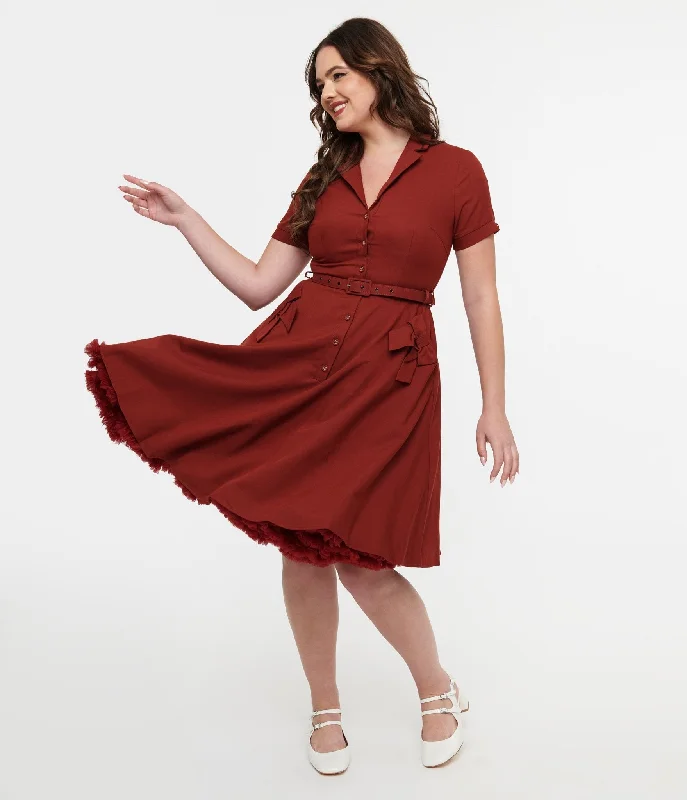  Limited Time OfferVoodoo Vixen 1950s Burgundy Bow Fit & Flare Dress Limited Time Offer