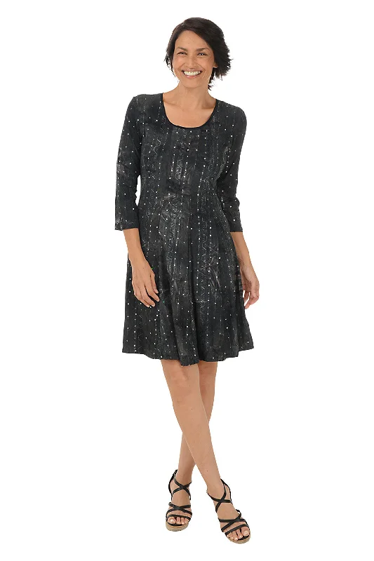  Women's Holiday AttireSequin Embroidered 3/4 Sleeve Dress Women's Holiday Attire