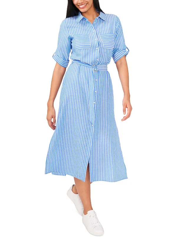  Women's Stylish OuterwearWomens Stiped Midi Shirtdress Women's Stylish Outerwear