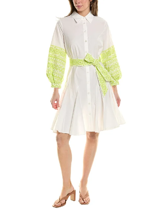  Women's Classic OutfitTeri Jon by Rickie Freeman Embroidered Shirtdress Women's Classic Outfit