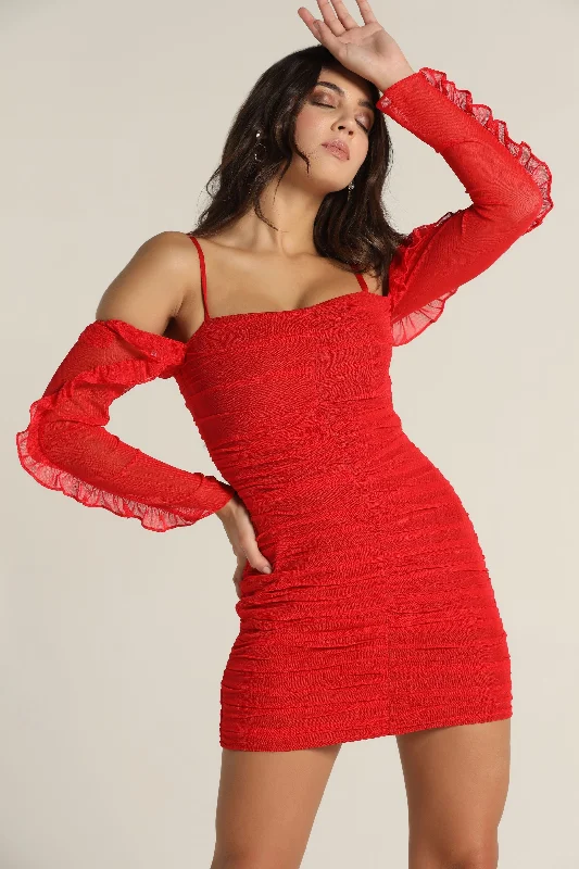  Unique Women's Fashion PiecesRadiant Red Frill Dress Unique Women's Fashion Pieces