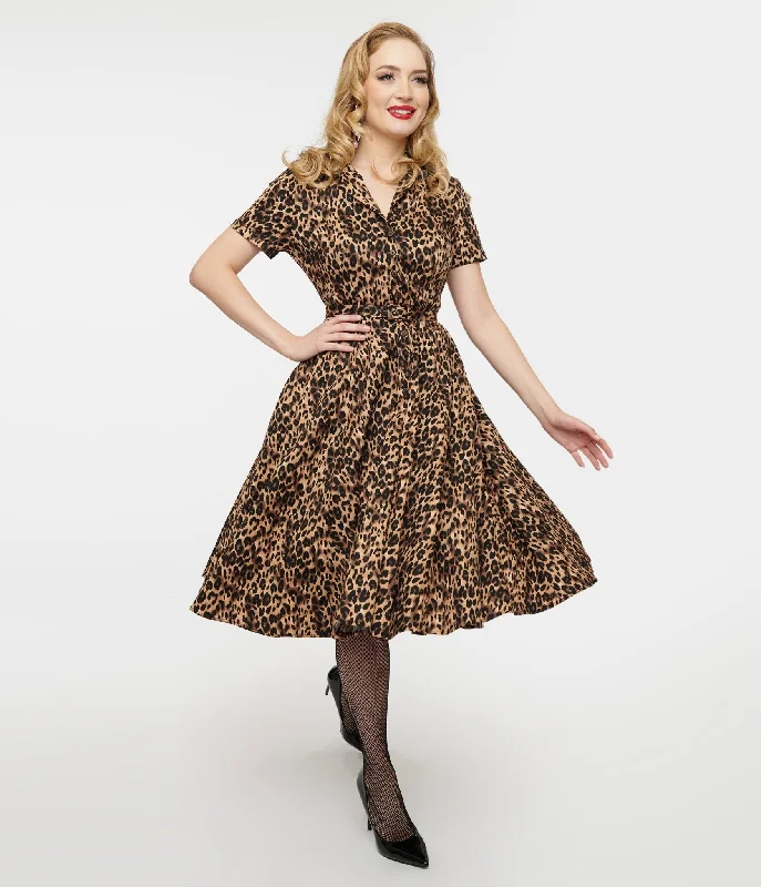  Tailored Clothing For Women1950s Cheetah Girl Belted Swing Dress Tailored Clothing For Women