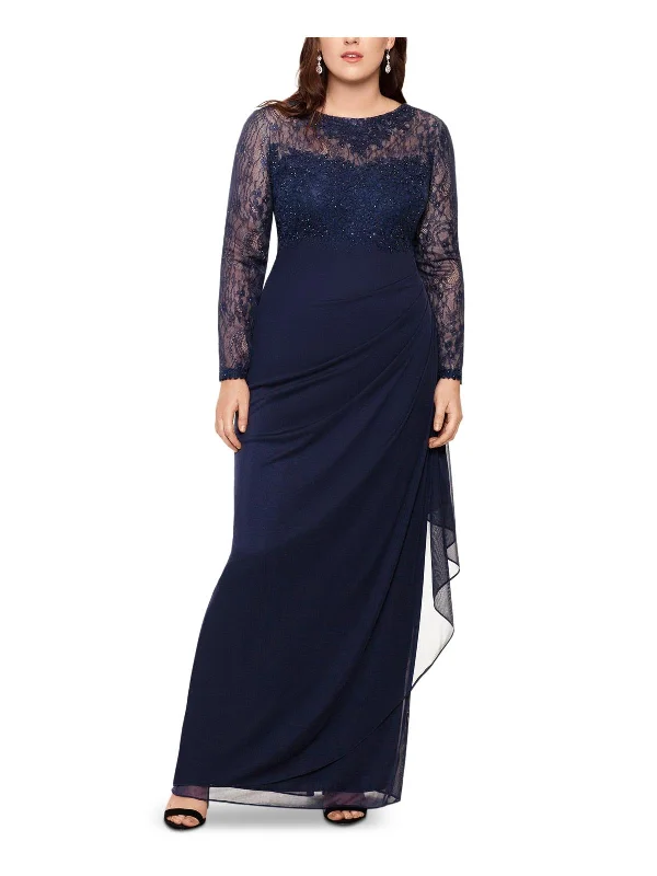  Sustainable Fashion Plus Womens Mesh Embellished Evening Dress Sustainable Fashion 