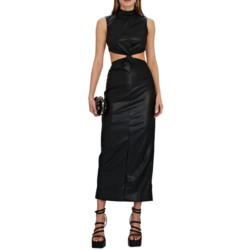  Women's Casual Wear ClothingGrint Faux Leather Cutout Dress In Black Women's Casual Wear Clothing