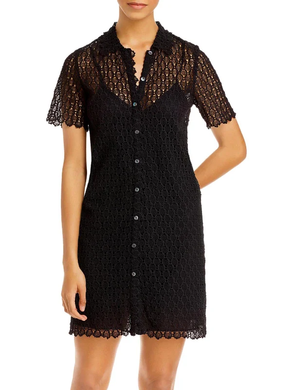  Women's Occasion Wear ApparelPina Womens Lace Mini Shirtdress Women's Occasion Wear Apparel