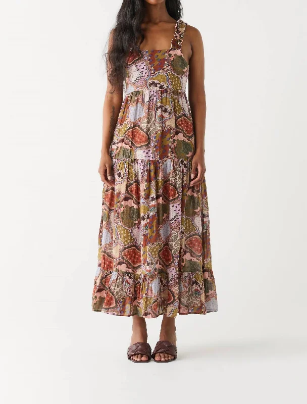  Comfortable Lounge ClothingPaisley Tiered Dress In Brown Comfortable Lounge Clothing