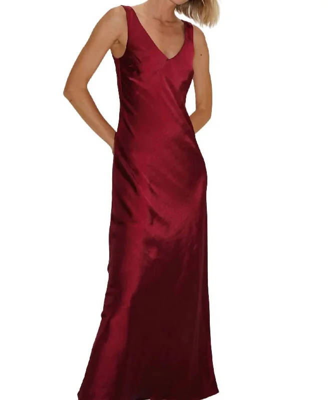  Versatile Women's Clothing for All OccasionsSilky V-Neck Dress In Lambrusco Versatile Women's Clothing for All Occasions