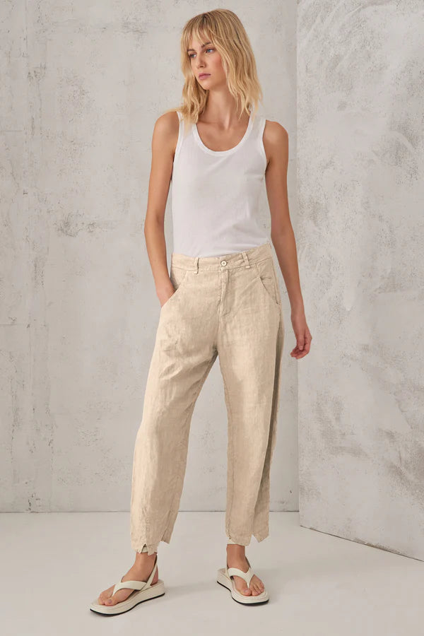  Women's Resort AttireComfort Fit Linen Trousers - Sand Women's Resort Attire