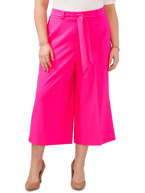  Women's Trendy Casual ClothesPlus Womens Belted Polyester Wide Leg Pants Women's Trendy Casual Clothes