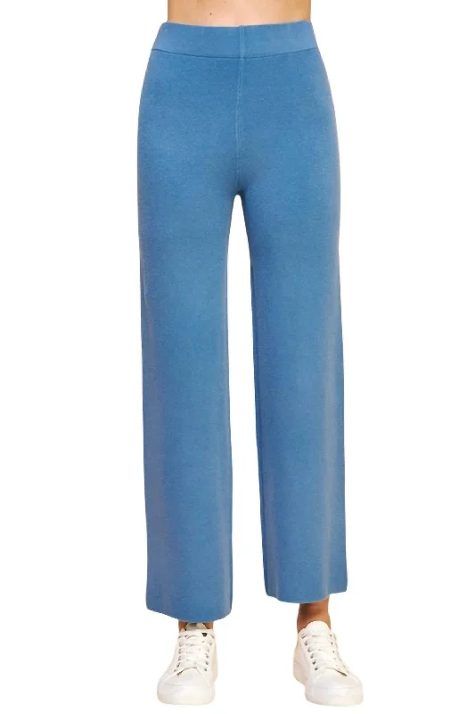  Stylish Everyday ClothingStraight Leg Sweater Pants In Dusty Blue Stylish Everyday Clothing