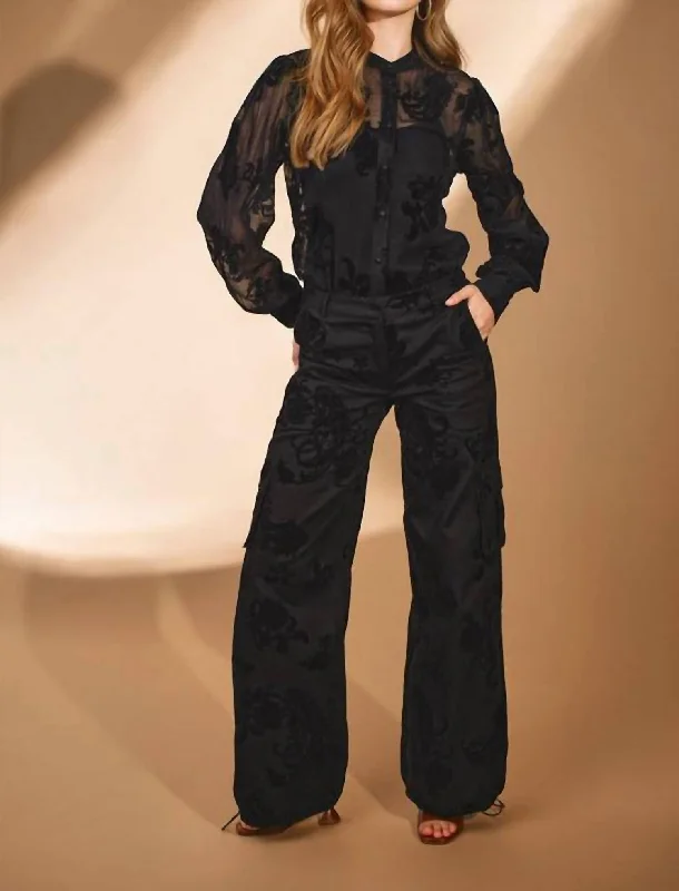  Latest Fashion for WomenZuhr Cotton Cargo Pants In Black Latest Fashion for Women