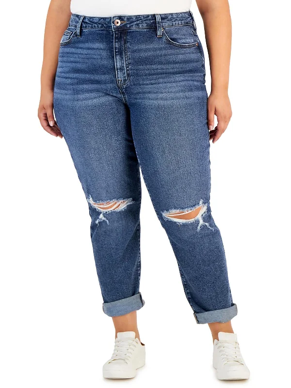  Women's Athleisure ApparelPlus Womens Cuffed High Rise Mom Jeans Women's Athleisure Apparel