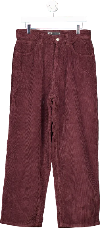  Women's Clothing For Outdoor EventsZara Burgundy Corduroy Trousers EU 38 Women's Clothing For Outdoor Events