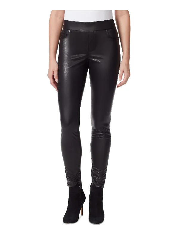  Women's Holiday ClothingAvery Womens Faux Leather Mid-Rise Leggings Women's Holiday Clothing