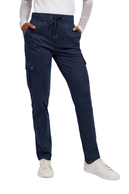  Women's Street Style Casual WearWomen's Indie Pinstripe Pant In Navy/white Women's Street Style Casual Wear