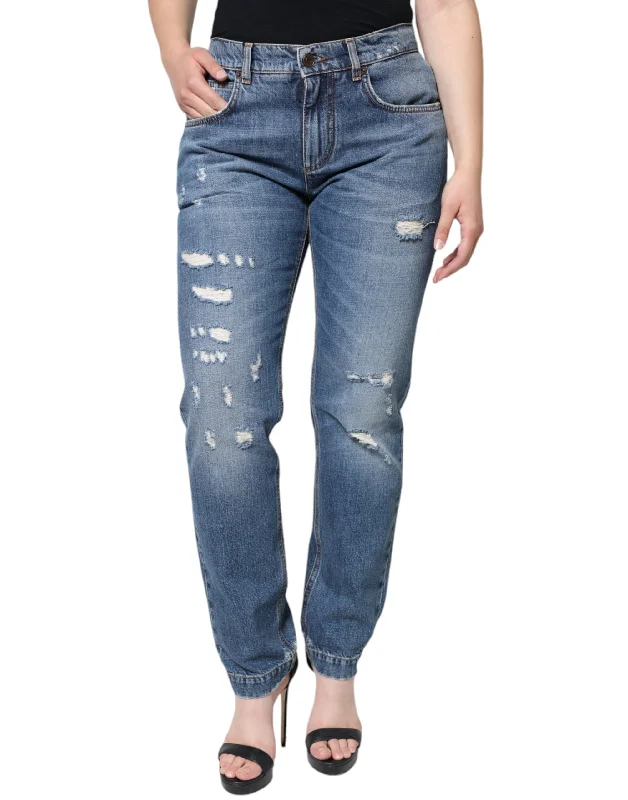  Online Boutiques AffordableDolce & Gabbana  Cotton Tatte Boyfriend  Women's Jeans Online Boutiques Affordable