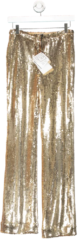  Weekend SalePaco Rabanne Metallic Sequin Straight Pants UK 6 Weekend Sale