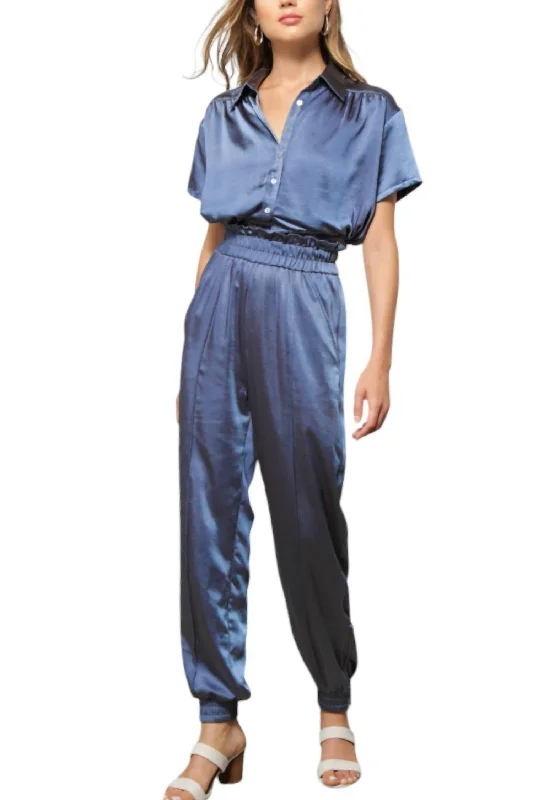  Comfortable Loungewear for WomenMai Satin Jogger In Sky Blue Comfortable Loungewear for Women