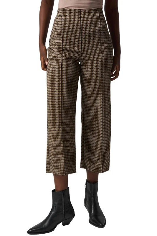  Trendy Women's Dresses OnlineHoundstooth Wide Leg Pants In Black/beige Trendy Women's Dresses Online