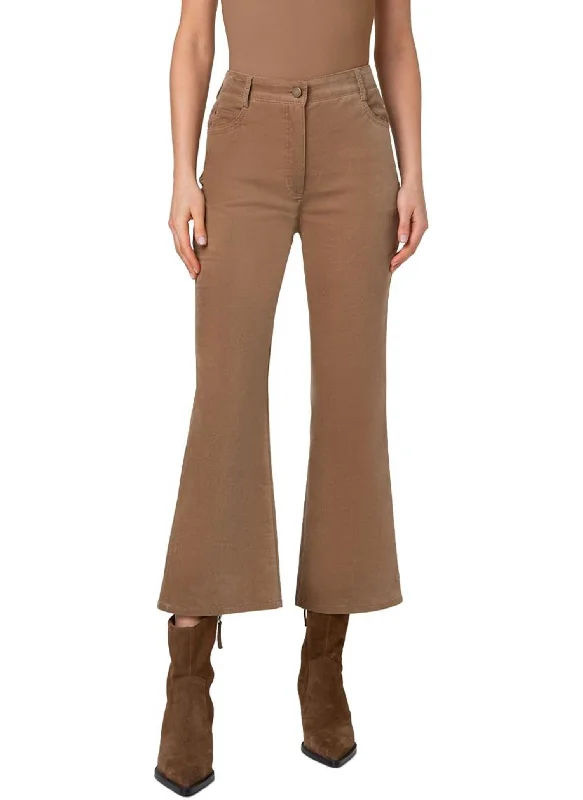  Chic Casual Wardrobe EssentialsCali Velvet Ankle Bootcut Pants In Caramel Chic Casual Wardrobe Essentials