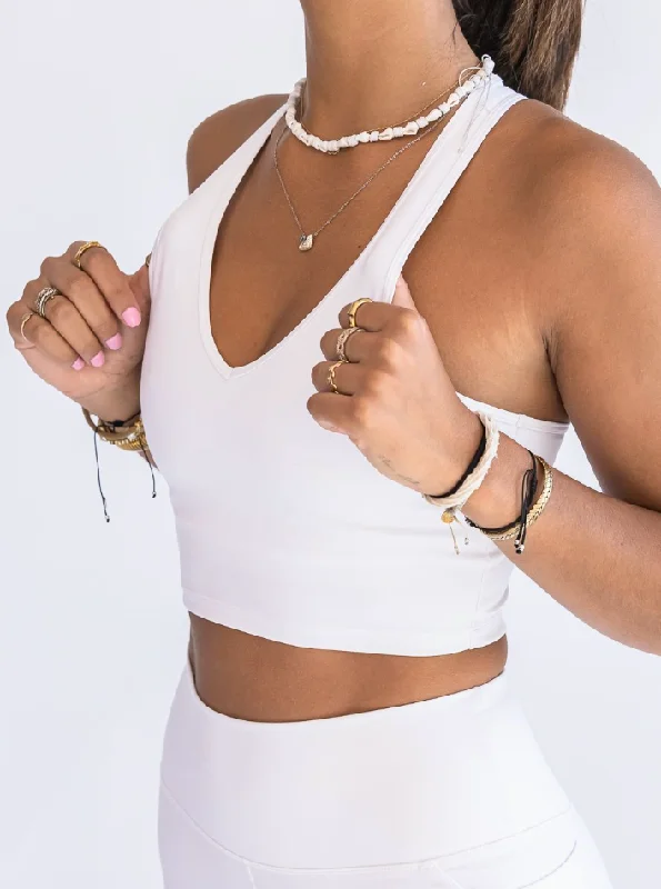  Affordable Women's GarmentsV Neck Bra Top - White Affordable Women's Garments