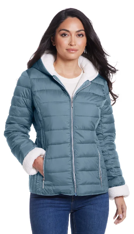  Flash Sale Or Flash SalesQUILTED PUFFER COAT WITH COZY FLEECE LINING Flash Sale Or Flash Sales