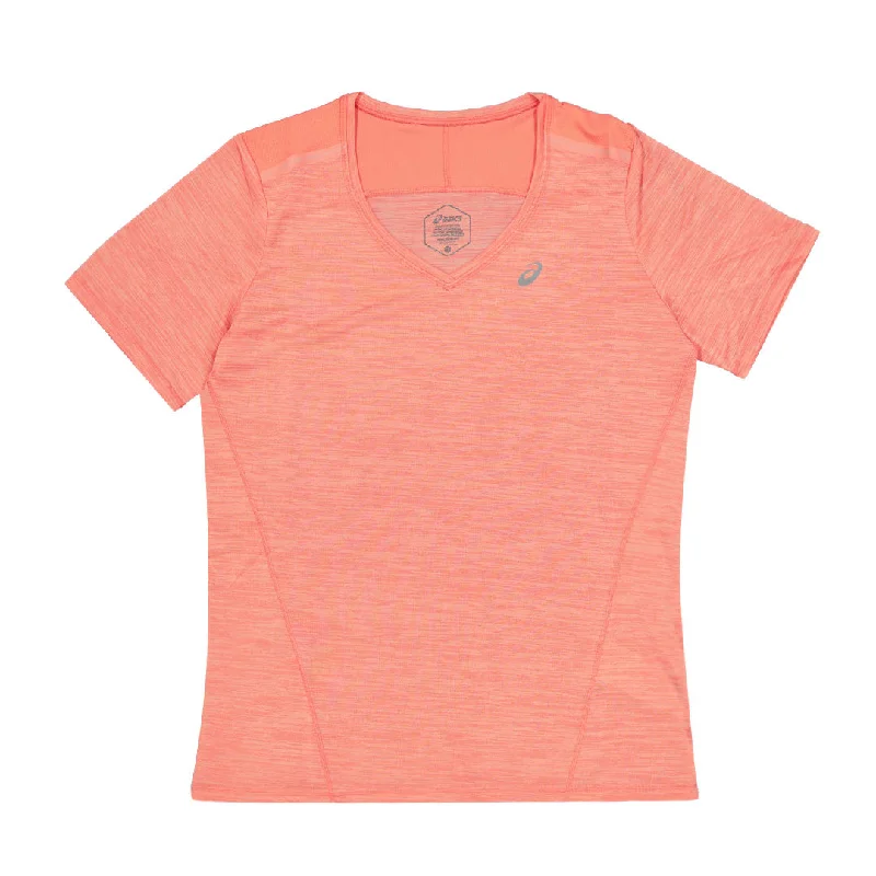  Women's Trendy Activewear ApparelAsics - Women's Race V-Neck Short Sleeve T-Shirt (2012C735 706) Women's Trendy Activewear Apparel