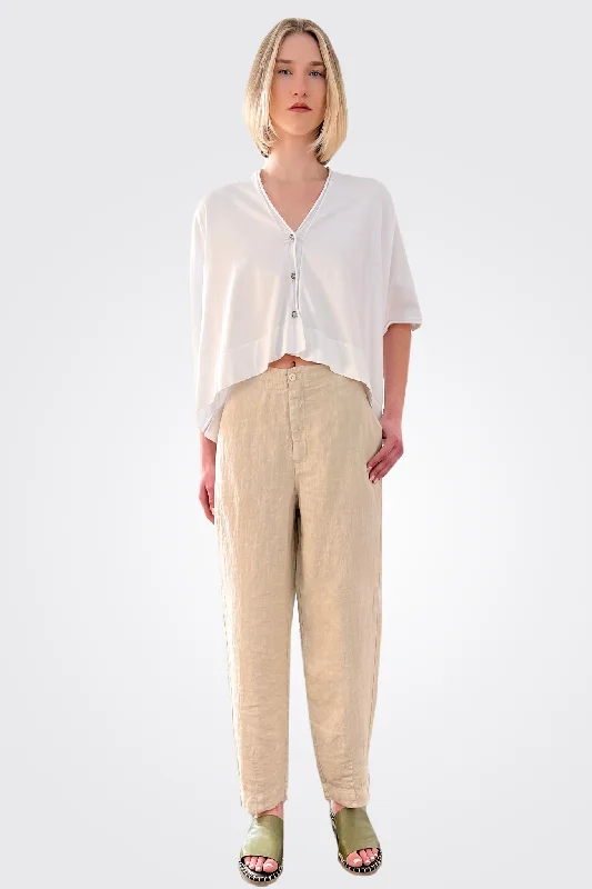  Flash DiscountLinen Comfort Trousers - Sand Flash Discount