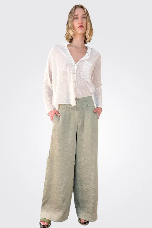  Trendy Outfits For LadiesWide Leg Trousers - Green Water Trendy Outfits For Ladies