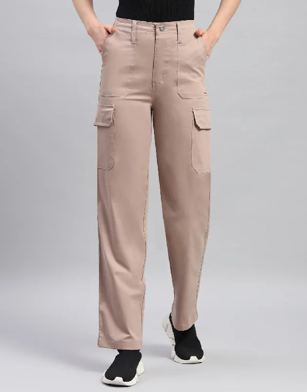  Clothes Of WomanWomen Khaki Solid Straight Fit Cargo Clothes Of Woman