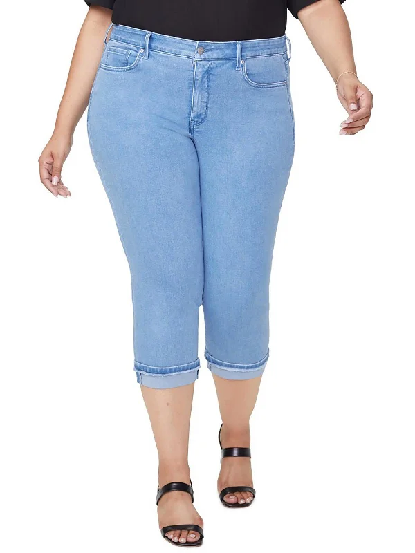  Women's Work ApparelMarilyn Womens Straight Leg Light Wash Cropped Jeans Women's Work Apparel