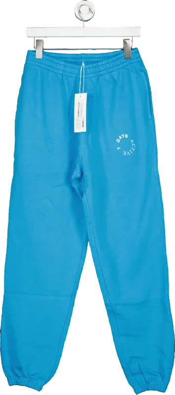  Women's Holiday Attire7 Days Active Blue 100% Organic Soft Cotton Monday Joggers UK L Women's Holiday Attire