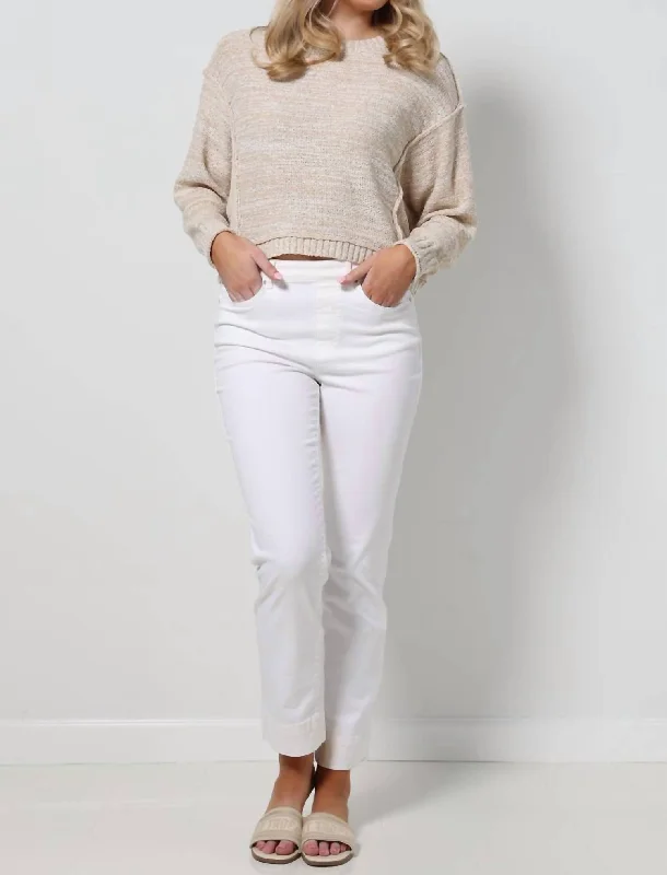  Flash Discount5 Pocket Pull On Pant In Cream Flash Discount