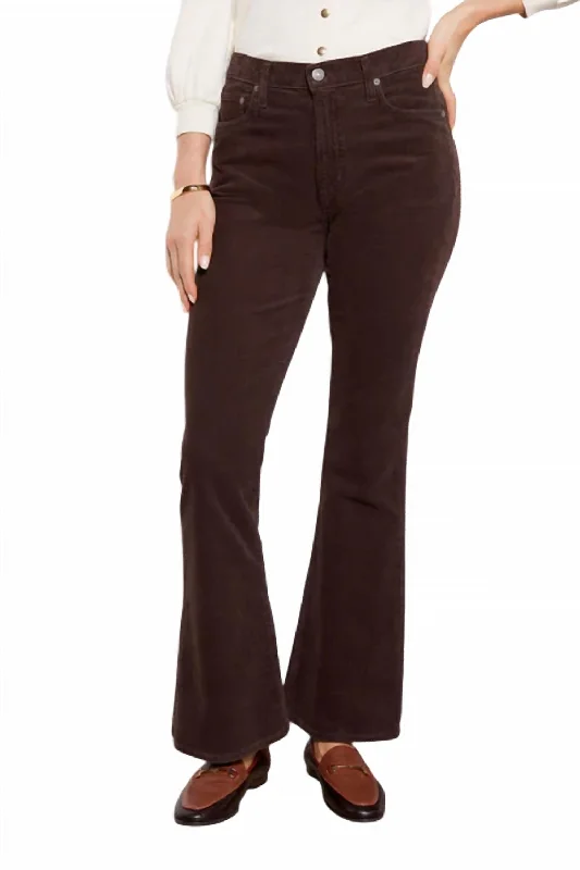  Relaxed Fit Women's FashionIsola Flare Corduroy Pants In Dark Brown Relaxed Fit Women's Fashion