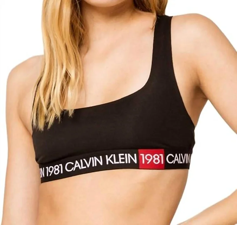  Charming Women's Holiday Apparel1981 Bold Unlined Bralette In Black Charming Women's Holiday Apparel