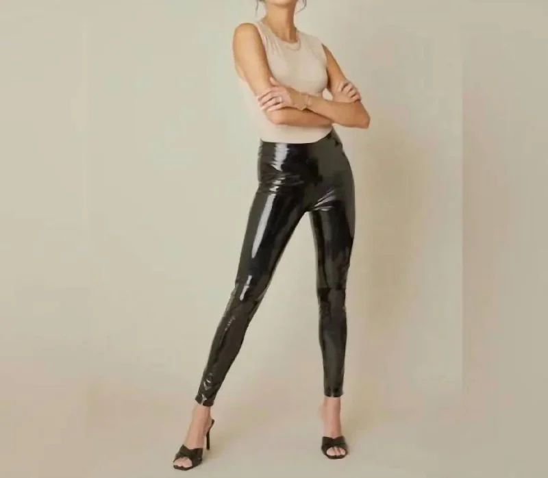  Women's Vacation ClothesNightlife Faux Leather Legging In Black Women's Vacation Clothes