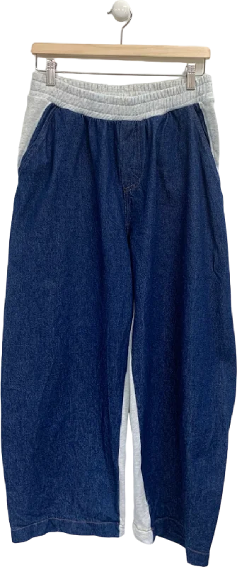  Women's Vintage AttireZara Blue/Grey Dual Fabric Trousers UK L Women's Vintage Attire