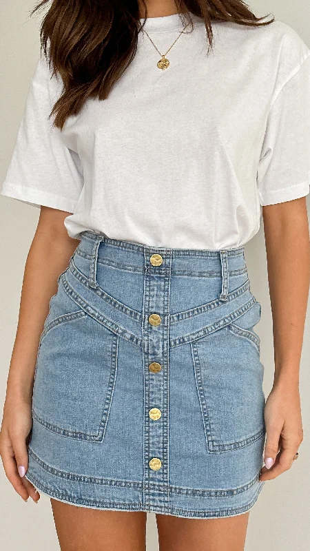  Fashionable Casual TopsLucilla Mini Skirt - Blue Denim Fashionable Casual Tops