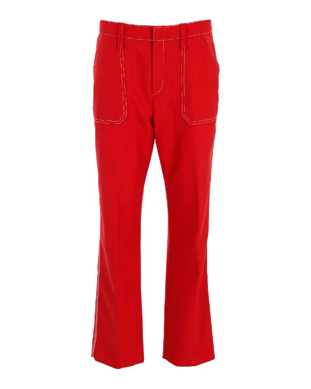  Women's Professional AttireChloe Boot Cut Trousers in Red Polyester Women's Professional Attire