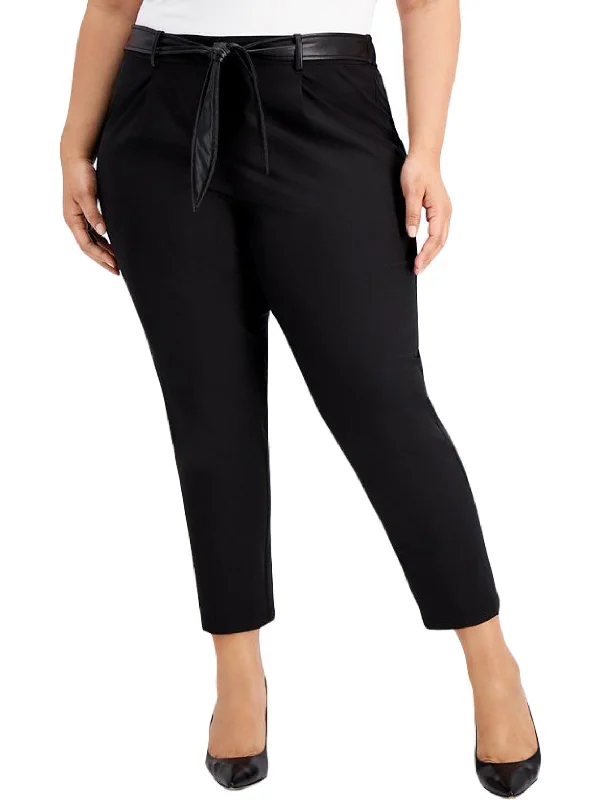  Casual Chic Women's ClothesPlus Womens Belted Crop Cropped Pants Casual Chic Women's Clothes