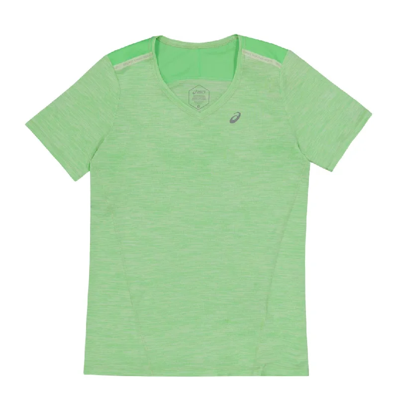  Women's Resort ApparelAsics - Women's Race V-Neck Short Sleeve T-Shirt (2012C735 301) Women's Resort Apparel