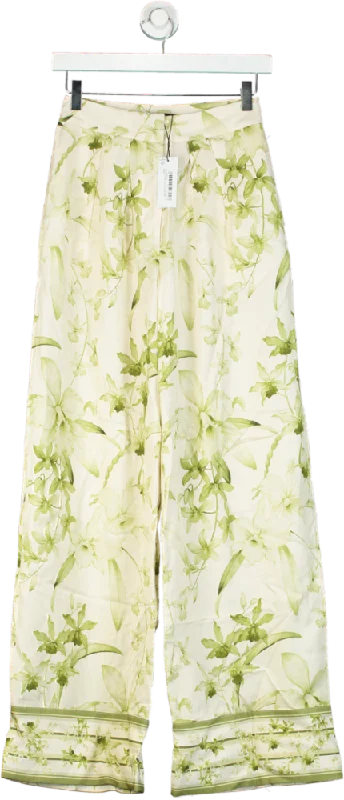  Women's Athletic OutfitKaren Millen Green Lyda Millen Tall Botanic Printed Linen Woven Trousers UK 6 Women's Athletic Outfit