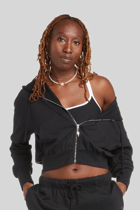  Women's Wardrobe ApparelThunder Zip Up Hoodie - Black Women's Wardrobe Apparel