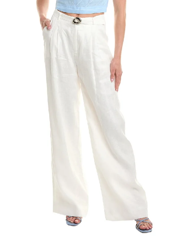  Women's Elegant GarmentsNicholas Calista Belted Wide Leg Linen-Blend Pant Women's Elegant Garments